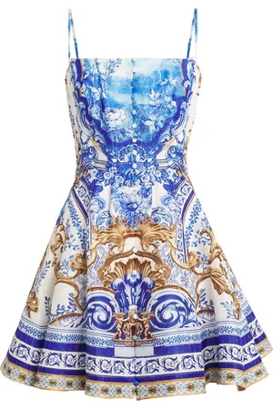 Camilla Linen-Silk Printed Mini Dress