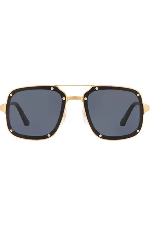 Cartier Stud-Trim Square Aviator Sunglasses