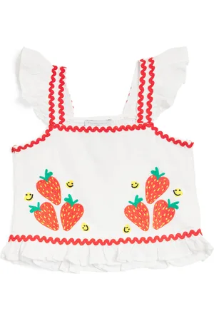 Stella McCartney Linen-Cotton Strawberry Top