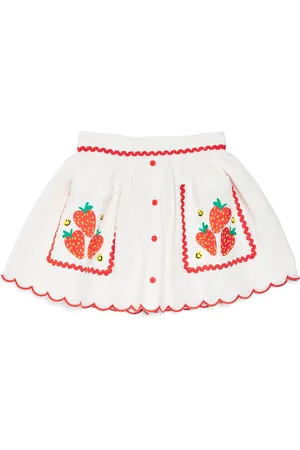 Stella McCartney Cotton Embroidered Strawberry Skirt