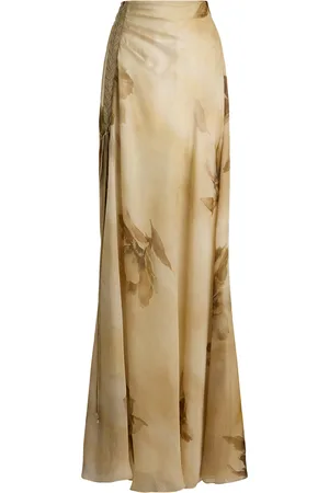 Ralph Lauren Silk Floral Print Odera Maxi Skirt