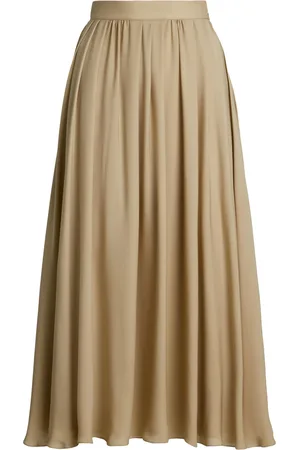 Ralph Lauren Mulberry Silk Kynlee Midi Skirt