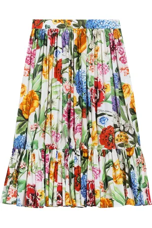 Dolce & Gabbana Cotton Poplin Floral Skirt