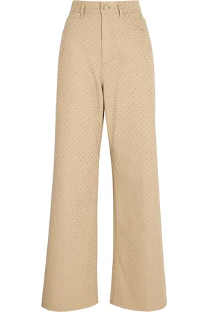 Sandro Cotton Embellished Wide-Leg Jeans