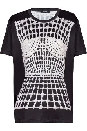 Balmain Faux Embroidery Print T-Shirt