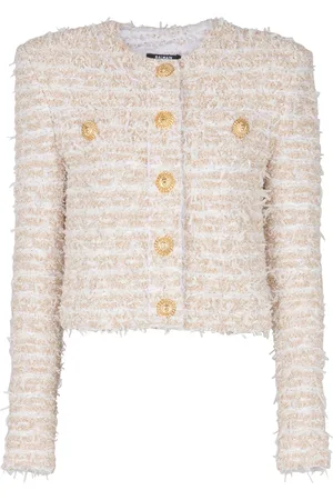 Balmain Cropped Tweed Jacket