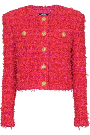 Balmain Cropped Tweed Jacket