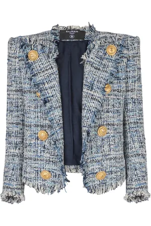 Balmain Tweed Button-Detail Jacket