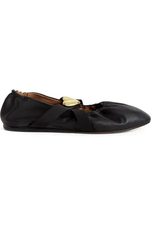 Claudie Pierlot Leather Cross-Strap Ballet Flats