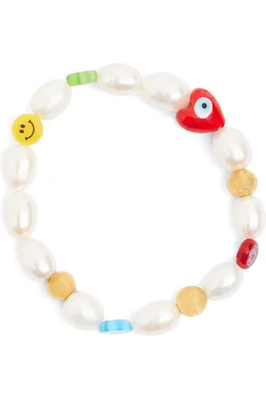 Nialaya Pearl Smiley Face Beaded Bracelet
