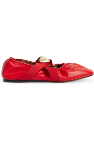Claudie Pierlot Leather Cross-Strap Ballet Flats