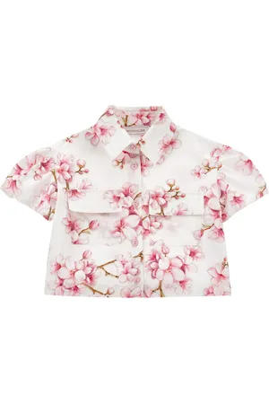 MONNALISA Cotton Floral Print Shirt