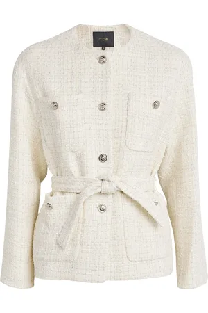 Maje Tweed Belted Jacket