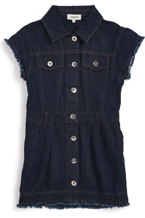 Lanvin Denim Frayed-Edge Dress