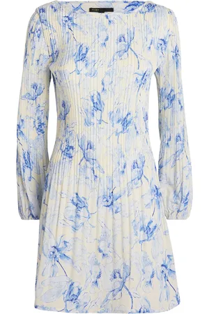 Maje Pleated Floral Midi Dress