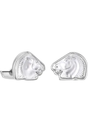 Lalique Crystal Cheval Cufflinks