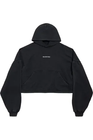 Balenciaga Logo Cropped Hoodie