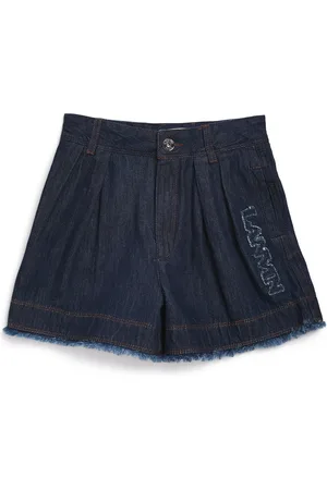 Lanvin Denim Frayed-Edge Shorts