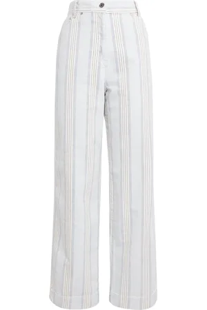 Sandro Striped Wide-Leg Jeans