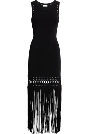 Sandro Fringed Bodycon Midi Dress