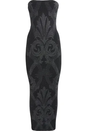 Wolford X Etro Metallic Strapless Bodycon Midi Dress