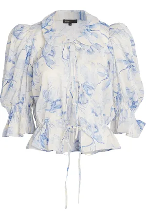 Maje Linen-Blend Floral Blouse