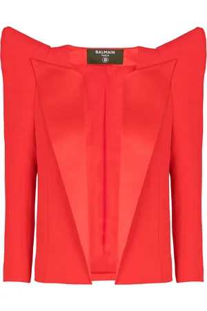 Balmain Crepe Cropped Blazer