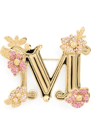 Max Mara Embellished Monogram Brooch