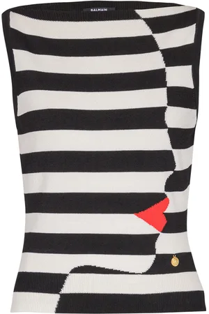 Balmain Knitted Marinière Striped Top