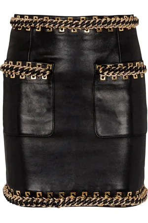 Balmain Lambskin Embellished Mini Skirt