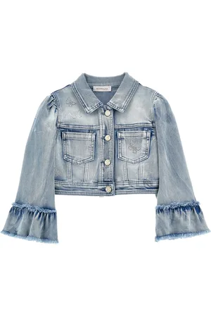 MONNALISA Embellished Butterfly Denim Jacket