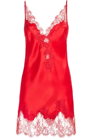 CARINE GILSON Silk-Lace Slip Dress