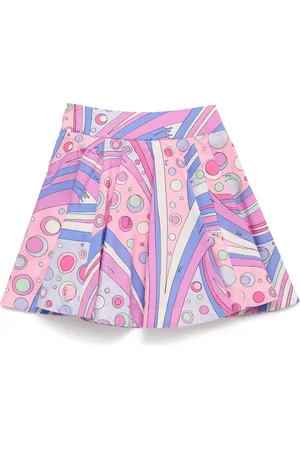 PUCCI Junior Organic Cotton Fontane Print Flared Skirt