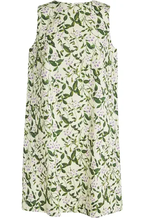 Max Mara Stretch Cotton Basketweave Floral Mini Dress