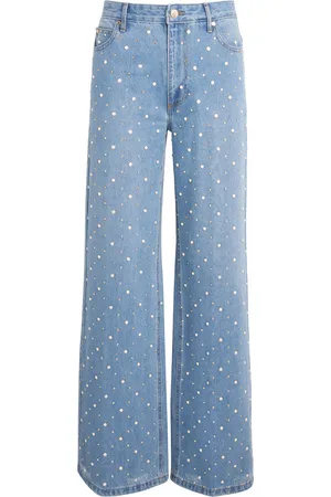 Sandro Embellished Wide-Leg Jeans