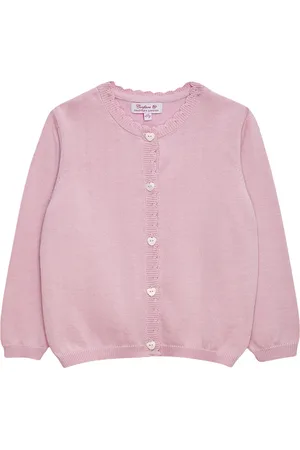FrenchTrotters Cotton Heart-Button Cardigan