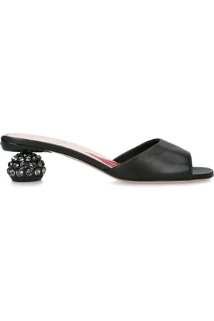 Roger Vivier Leather Crystal-Embellished Strass Mules