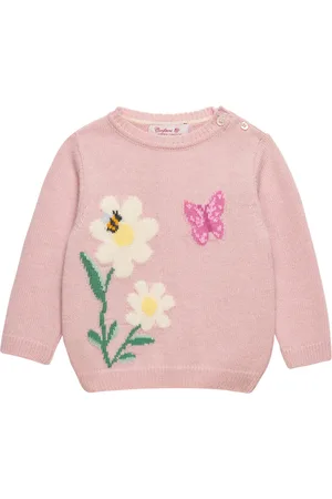 FrenchTrotters Wool-Blend Daisy and Bee Sweater