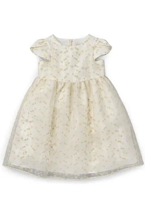 Miki House Silk Floral Embroidery Dress