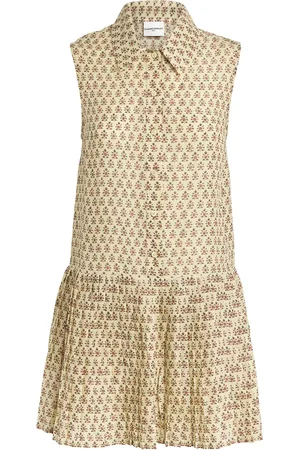 Claudie Pierlot Ramie Floral Mini Shirt Dress