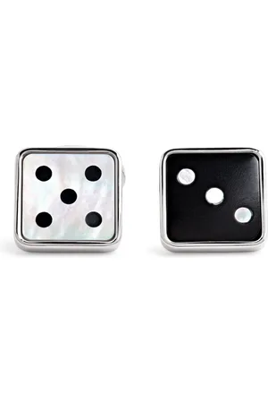 Babette Wasserman Onyx and Mother-of-Pearl Dice Cufflinks