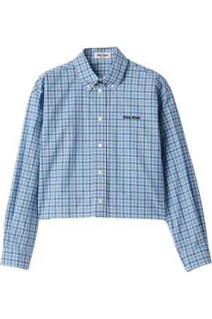 Miu Miu Cotton Poplin Check Shirt