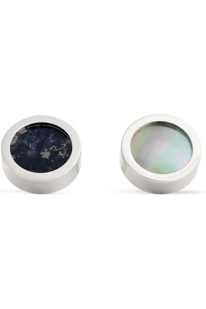 Babette Wasserman Rhodium-Plated Reversible Disc Cufflinks