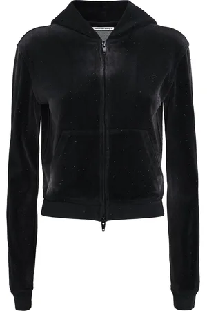 Alexander Wang Velour Rhinestone Hotfix Hoodie