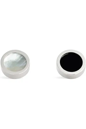 Babette Wasserman Rhodium-Plated Reversible Disc Cufflinks