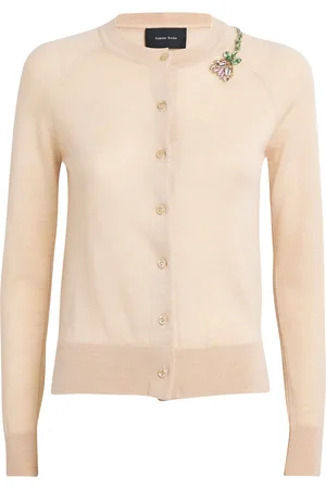 Simone Rocha Merino-Silk Long-Sleeve Cardigan