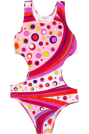 PUCCI Junior Printed Cut-Out Swimsuit