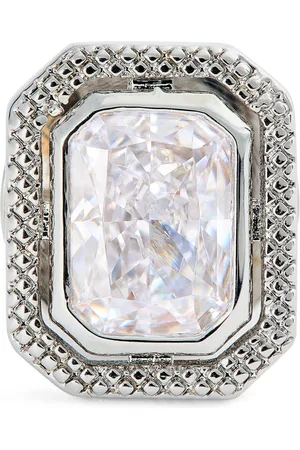 Tateossian Rhodium-Plated and Cubic Zirconia Halo Pin