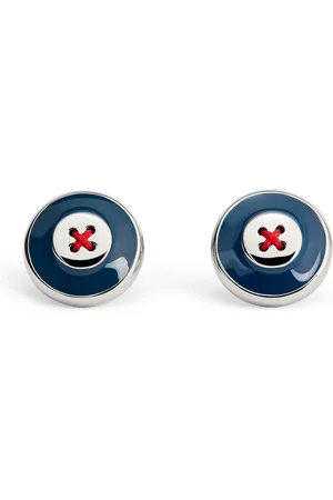Babette Wasserman Enamel Thread-Detail Round Cufflinks