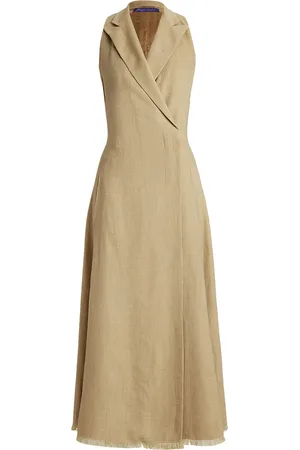 Ralph Lauren Silk-Linen Twill Alecia Dress